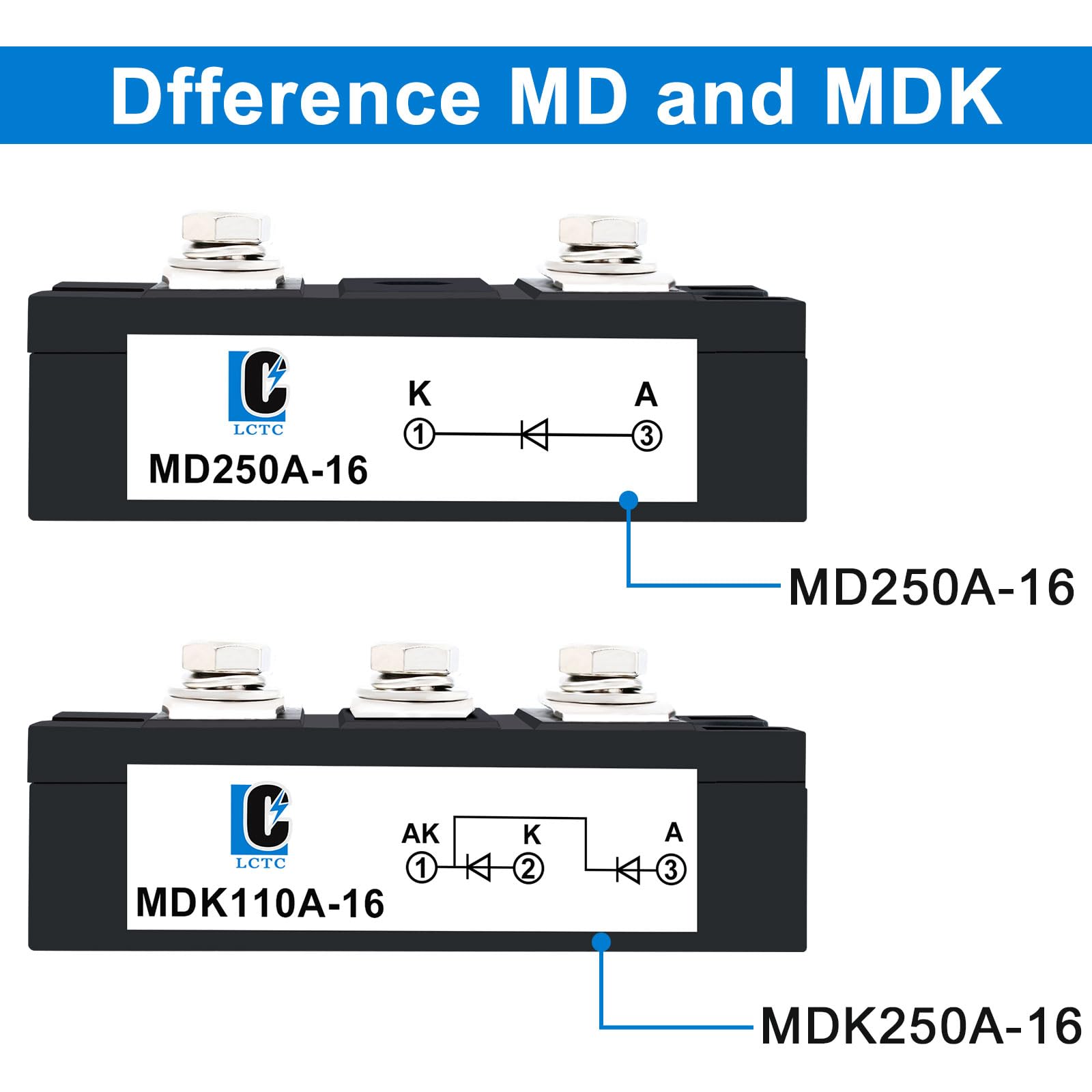 Amazon.com: LCLCTC 200amp Diode Anti-Reverse One Way Diode MD 250A